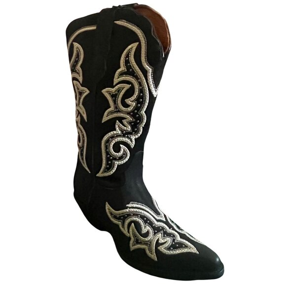 Buck & Brana “Ginger Florida” Black Embroidered Western Boots – Size 8 NEW - Picture 5 of 16